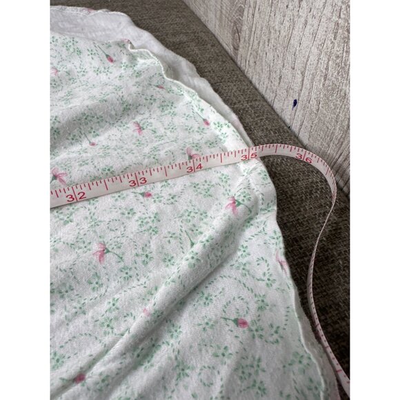 Bartizon Womens Floral Print Nightgown M Short Sleeves Light Green & Pink - Picture 6 of 6